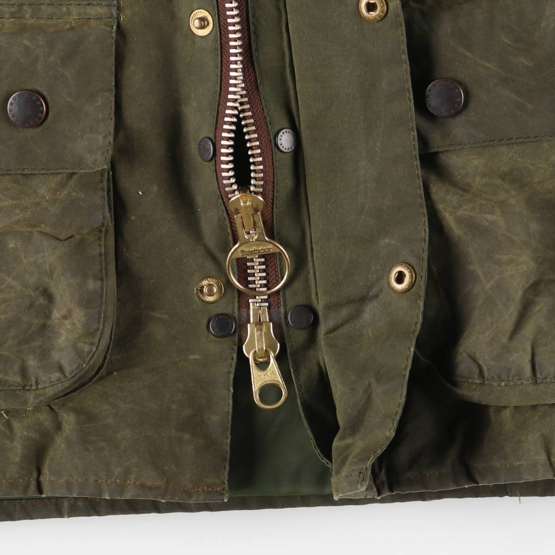 2000'S Barbour BEDALE 3 Warrant Waxed Cotton Oiled Jacket, Made in England, C34, Men's Size Small cotton Khaki type Vintage Second Hand