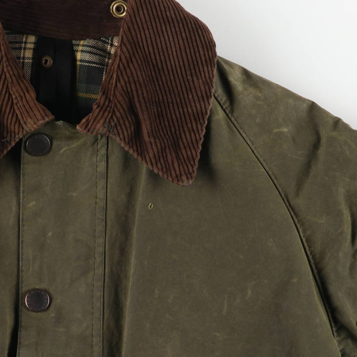 2000'S Barbour BEDALE 3 Warrant Waxed Cotton Oiled Jacket, Made in England, C34, Men's Size Small cotton Khaki type Vintage Second Hand