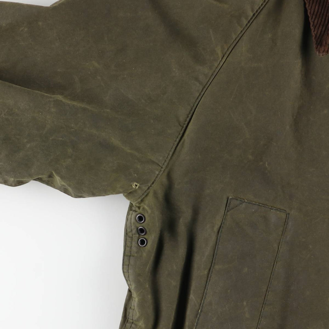 2000'S Barbour BEDALE 3 Warrant Waxed Cotton Oiled Jacket, Made in England, C34, Men's Size Small cotton Khaki type Vintage Second Hand