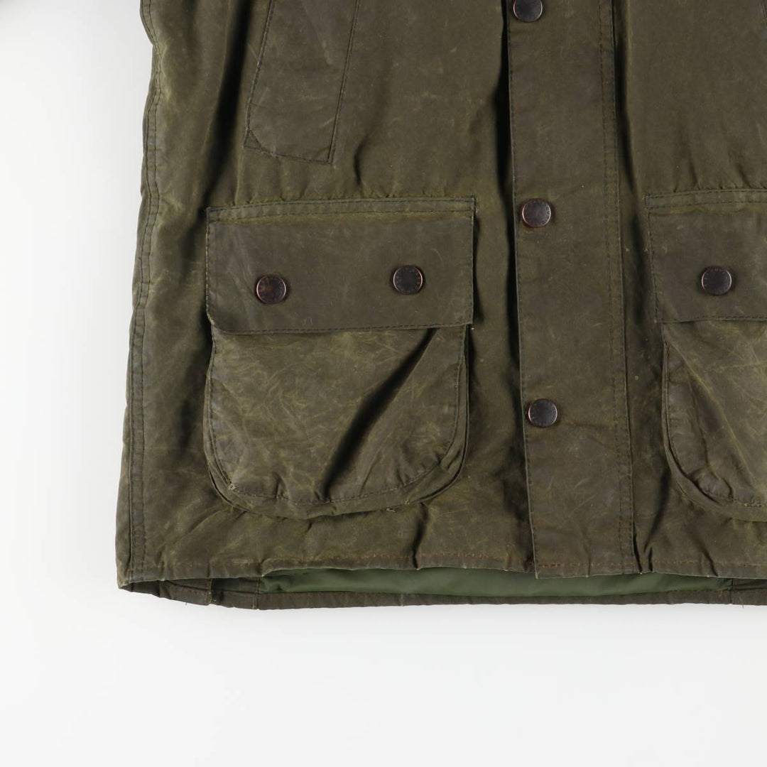 2000'S Barbour BEDALE 3 Warrant Waxed Cotton Oiled Jacket, Made in England, C34, Men's Size Small cotton Khaki type Vintage Second Hand