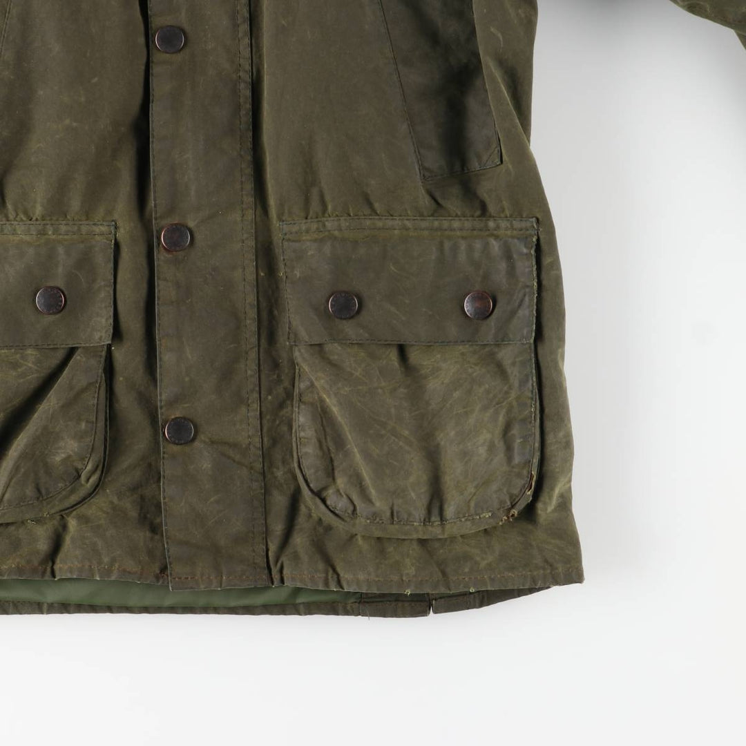 2000'S Barbour BEDALE 3 Warrant Waxed Cotton Oiled Jacket, Made in England, C34, Men's Size Small cotton Khaki type Vintage Second Hand
