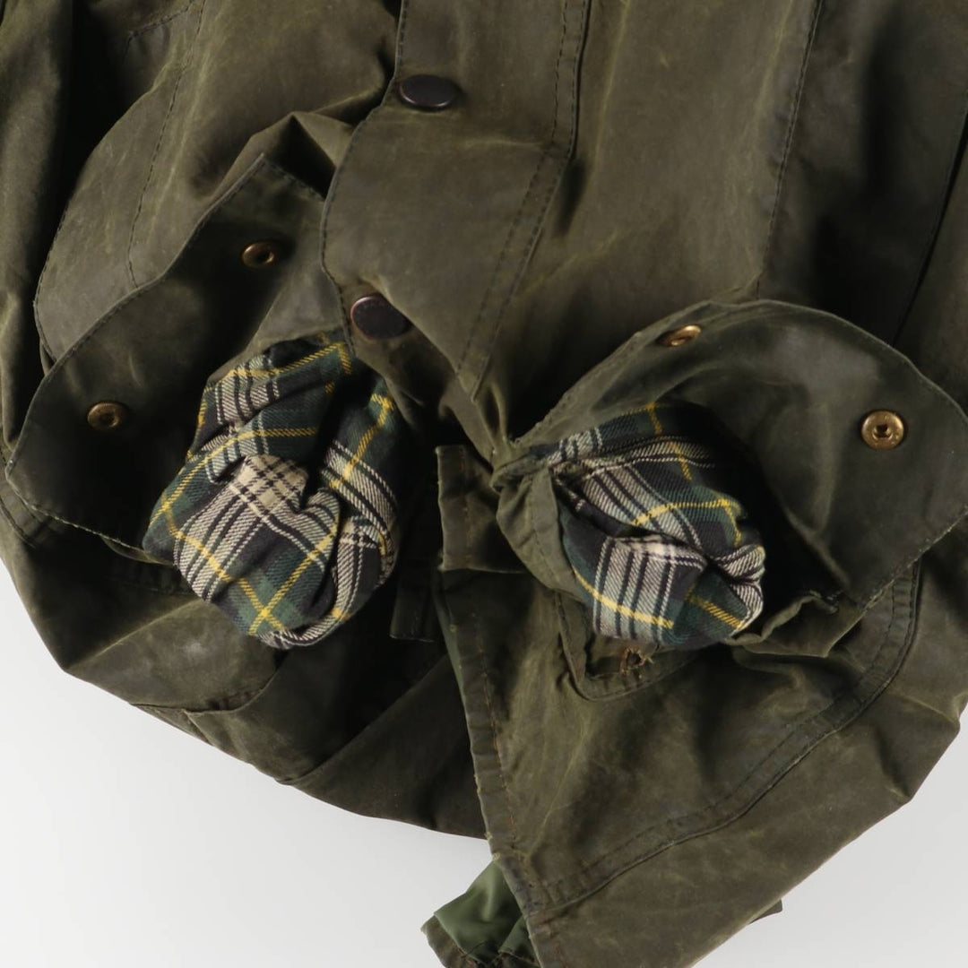2000'S Barbour BEDALE 3 Warrant Waxed Cotton Oiled Jacket, Made in England, C34, Men's Size Small cotton Khaki type Vintage Second Hand