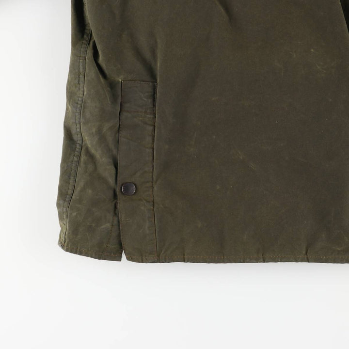 2000'S Barbour BEDALE 3 Warrant Waxed Cotton Oiled Jacket, Made in England, C34, Men's Size Small cotton Khaki type Vintage Second Hand