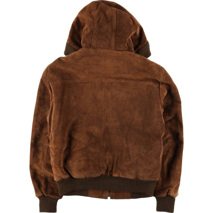 Baracuta Men's Vintage Padded Suede Leather Parka (Size L) Genuine Leather Suede Leather brown type Vintage Second Hand