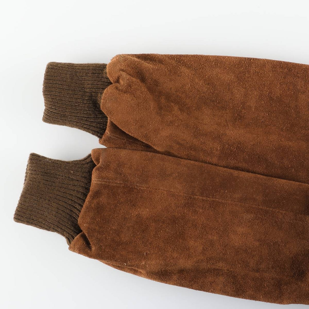 Baracuta Men's Vintage Padded Suede Leather Parka (Size L) Genuine Leather Suede Leather brown type Vintage Second Hand