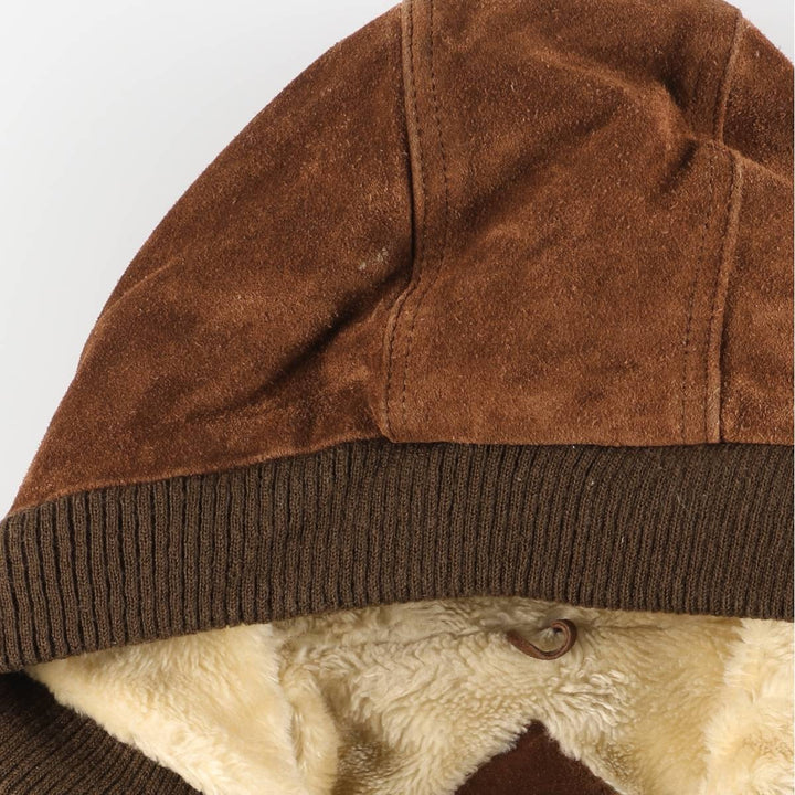 Baracuta Men's Vintage Padded Suede Leather Parka (Size L) Genuine Leather Suede Leather brown type Vintage Second Hand