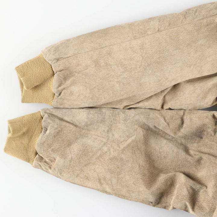 80s-90'S LLBean padded suede leather jacket, men's size XL Genuine Leather Suede Leather Beige type Vintage Second Hand