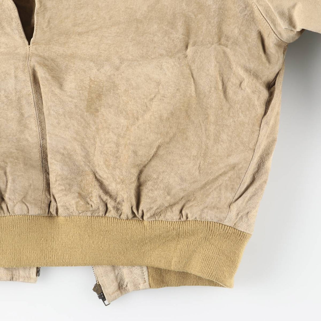 80s-90'S LLBean padded suede leather jacket, men's size XL Genuine Leather Suede Leather Beige type Vintage Second Hand
