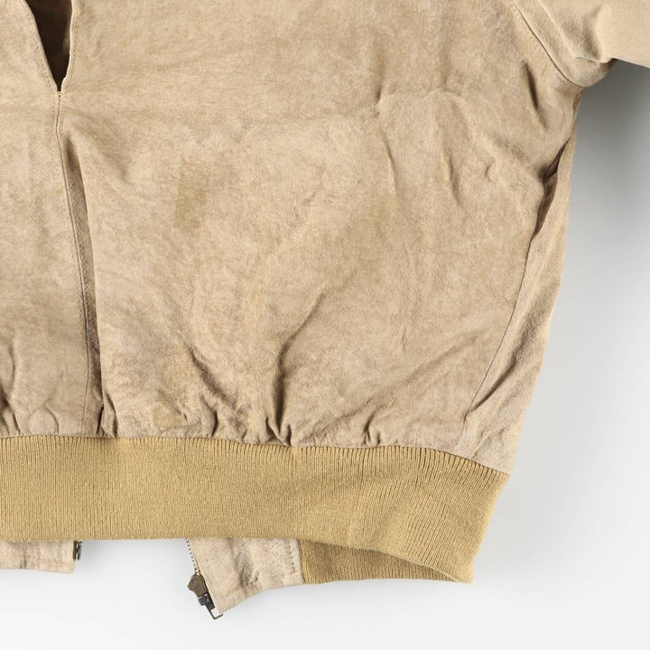 80s-90'S LLBean padded suede leather jacket, men's size XL Genuine Leather Suede Leather Beige type Vintage Second Hand