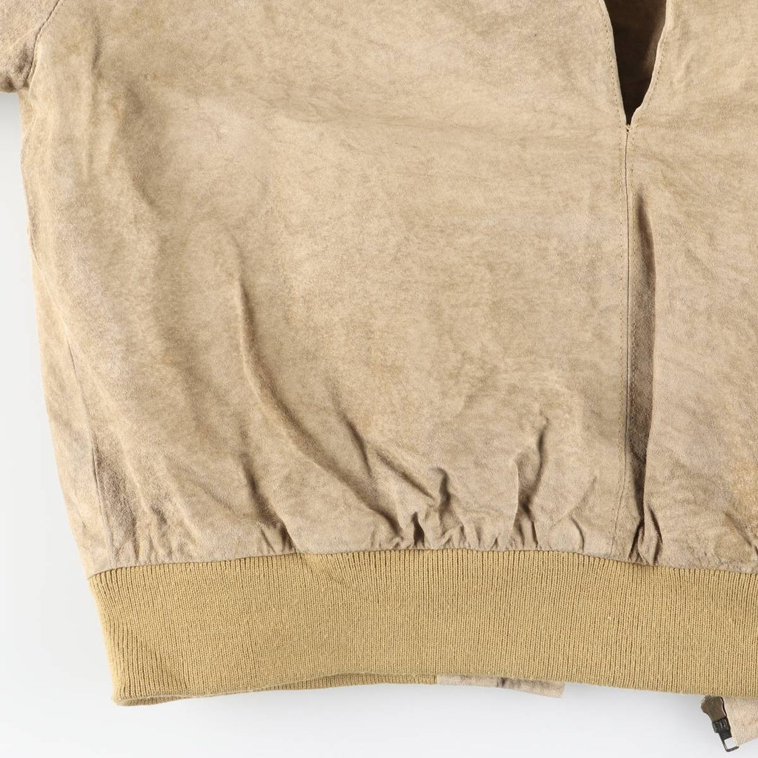 80s-90'S LLBean padded suede leather jacket, men's size XL Genuine Leather Suede Leather Beige type Vintage Second Hand