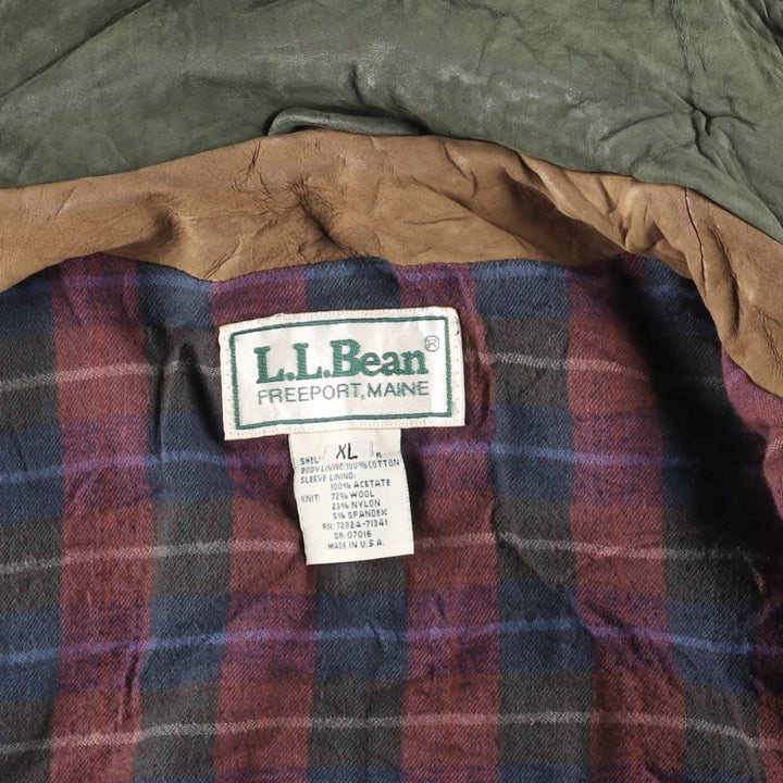 80s-90'S LL Bean Suede Leather Jacket, Made in USA, Women's Size XL (Equivalent), Vintage Genuine Leather Suede Leather brown type Vintage Second Hand