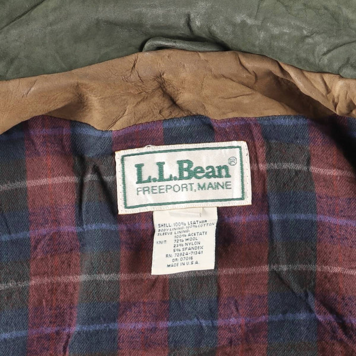 80s-90'S LL Bean Suede Leather Jacket, Made in USA, Women's Size XL (Equivalent), Vintage Genuine Leather Suede Leather brown type Vintage Second Hand