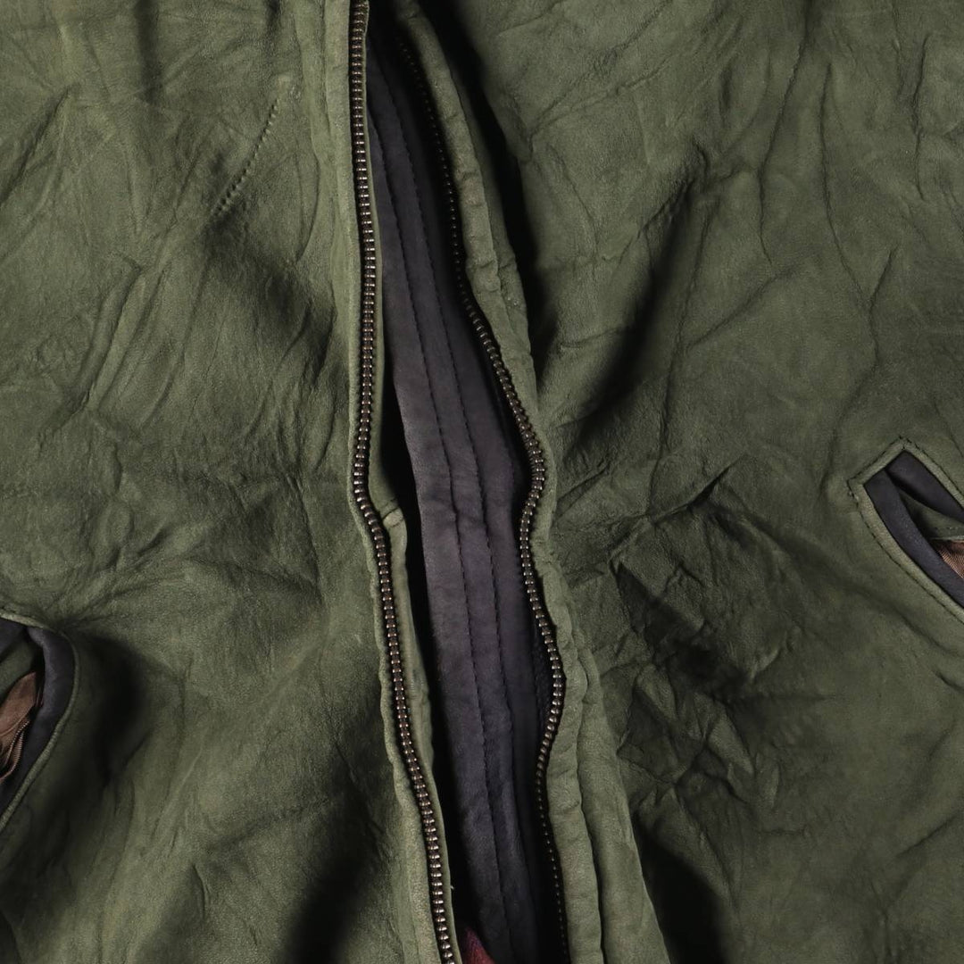 90'S LLBean padded suede leather jacket, made in the USA, women's size XL, vintage Genuine suede leather Khaki type Vintage Second Hand