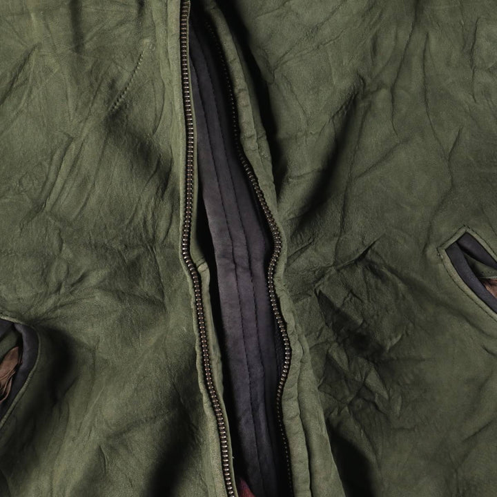 90'S LLBean padded suede leather jacket, made in the USA, women's size XL, vintage Genuine suede leather Khaki type Vintage Second Hand