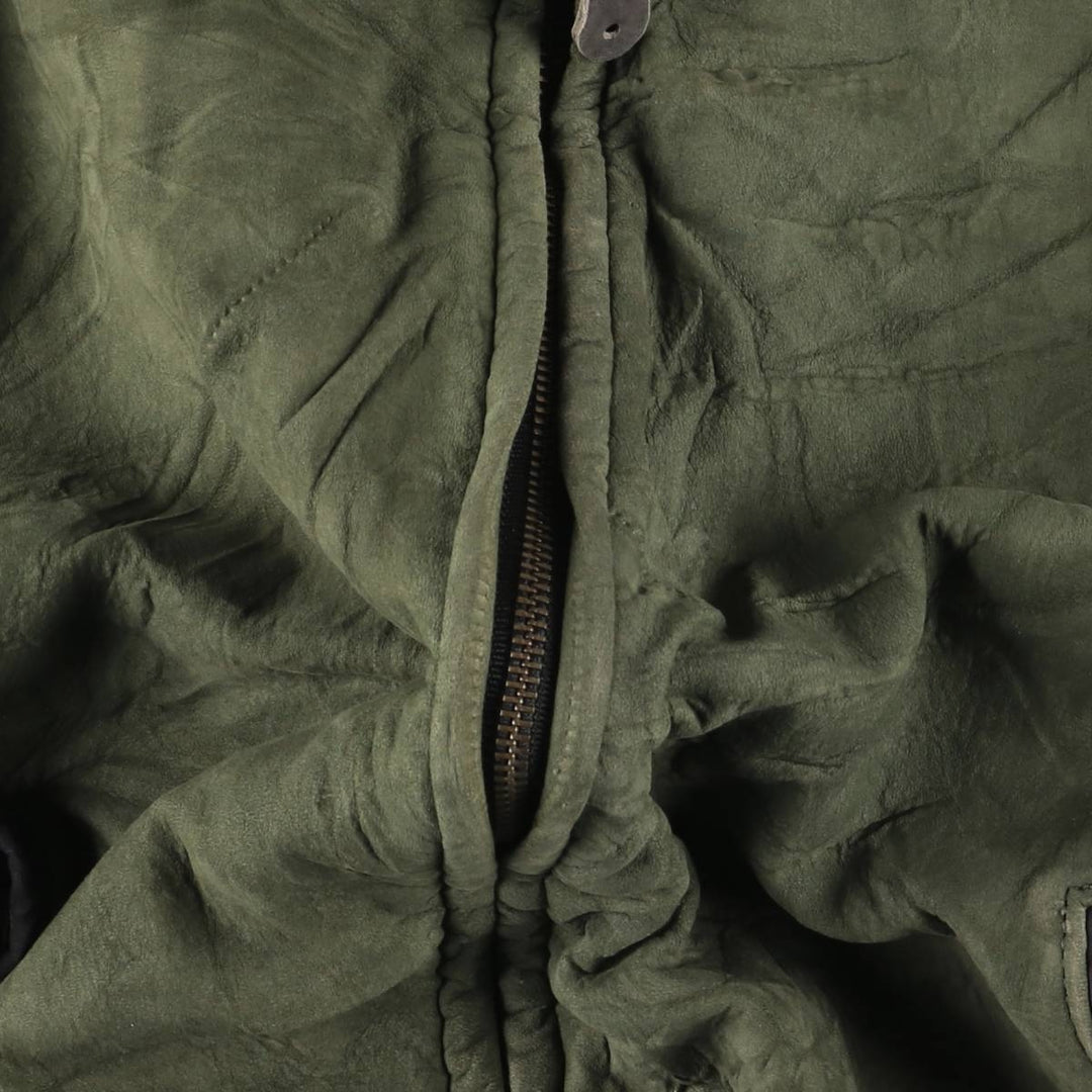 90'S LLBean padded suede leather jacket, made in the USA, women's size XL, vintage Genuine suede leather Khaki type Vintage Second Hand