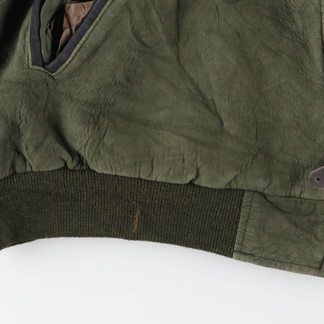 90'S LLBean padded suede leather jacket, made in the USA, women's size XL, vintage Genuine suede leather Khaki type Vintage Second Hand