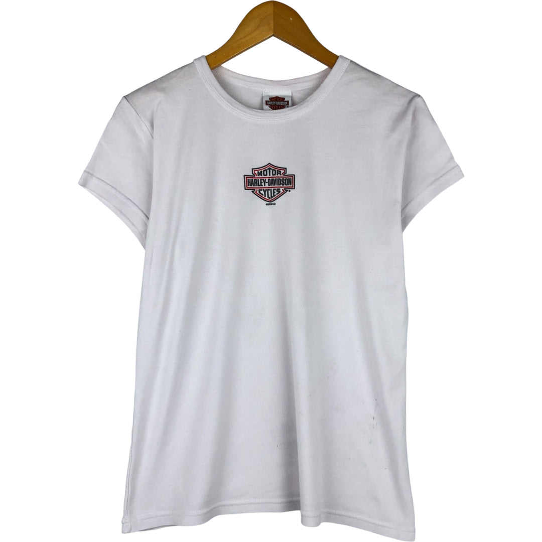 2000'S Harley-Davidson Tribal Motorcycle T-Shirt, Made in USA, Women's Size XL cotton white type Vintage Second Hand