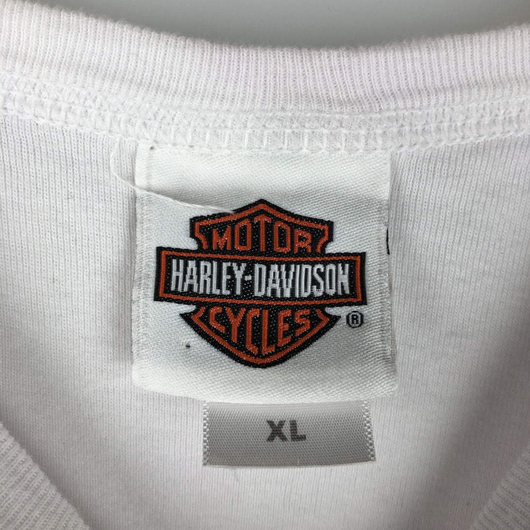 2000'S Harley-Davidson Tribal Motorcycle T-Shirt, Made in USA, Women's Size XL cotton white type Vintage Second Hand