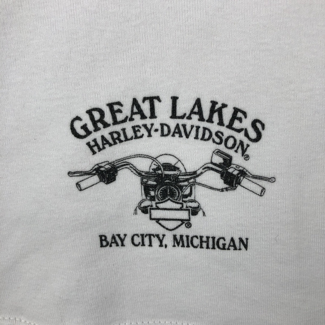 2000'S Harley-Davidson Tribal Motorcycle T-Shirt, Made in USA, Women's Size XL cotton white type Vintage Second Hand