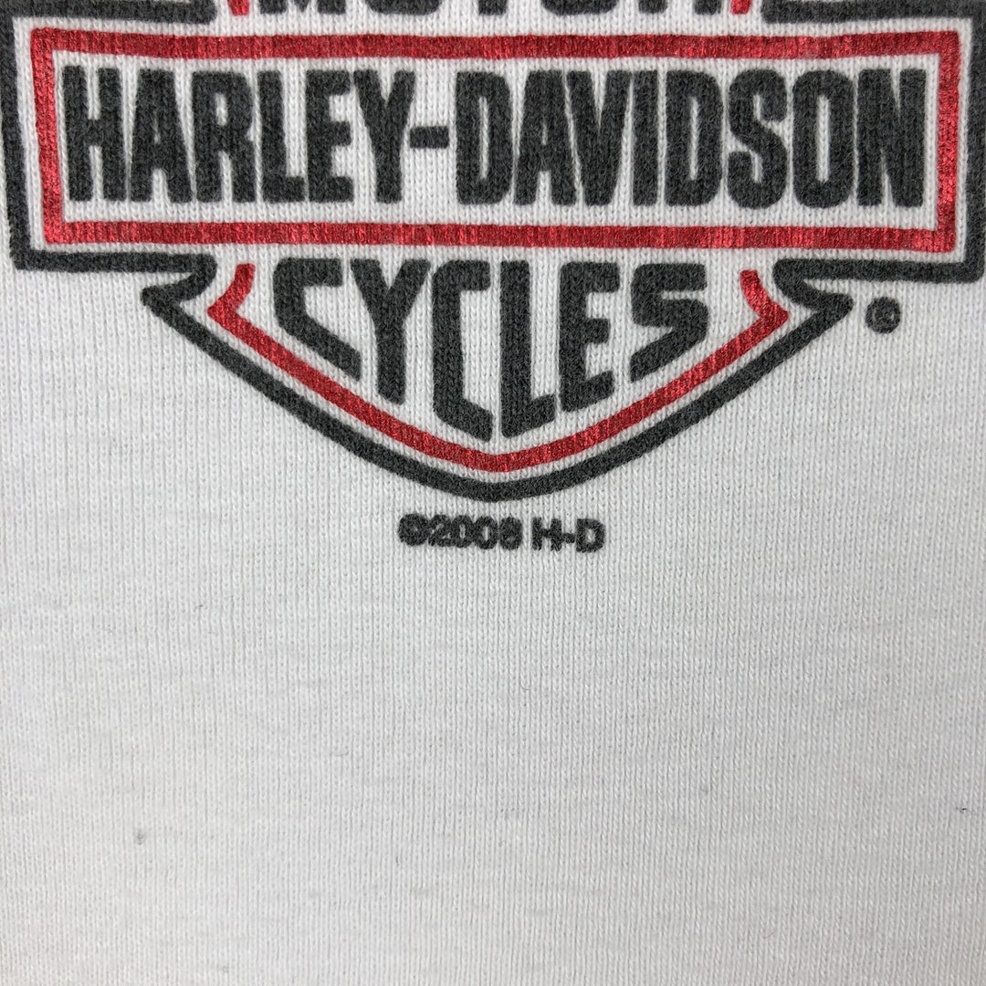 2000'S Harley-Davidson Tribal Motorcycle T-Shirt, Made in USA, Women's Size XL cotton white type Vintage Second Hand