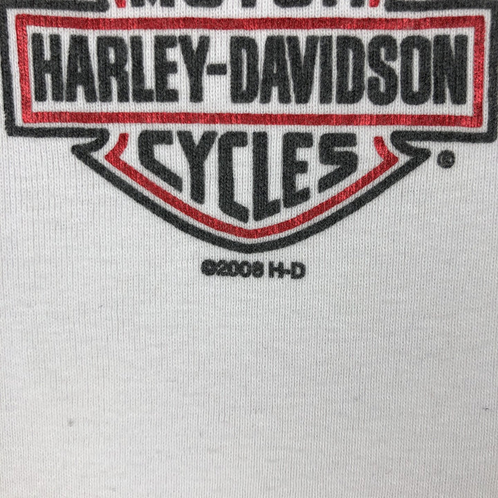 2000'S Harley-Davidson Tribal Motorcycle T-Shirt, Made in USA, Women's Size XL cotton white type Vintage Second Hand