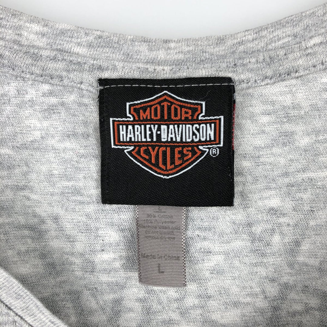 Harley-Davidson V-neck motorcycle bike T-shirt for women, size L cotton gray type Vintage Second Hand