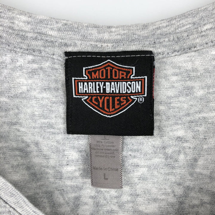 Harley-Davidson V-neck motorcycle bike T-shirt for women, size L cotton gray type Vintage Second Hand