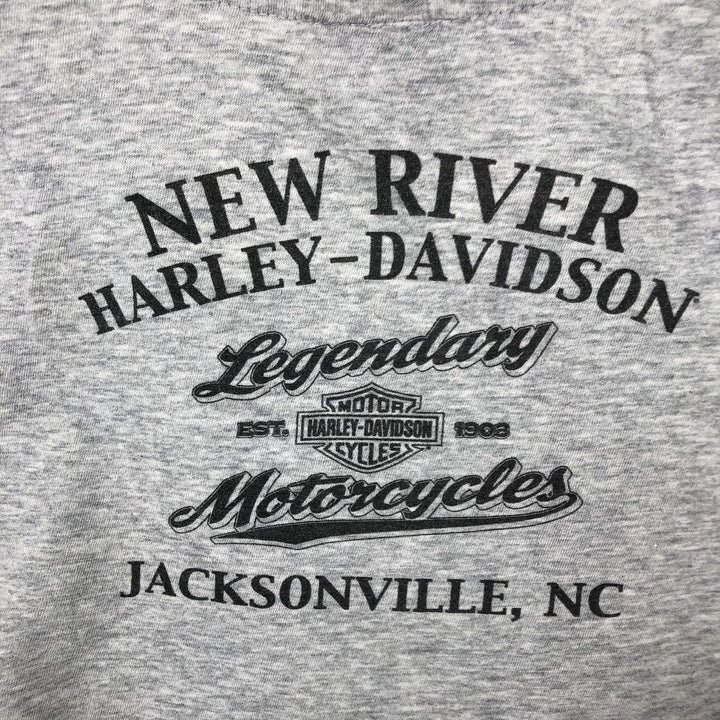 Harley-Davidson V-neck motorcycle bike T-shirt for women, size L cotton gray type Vintage Second Hand