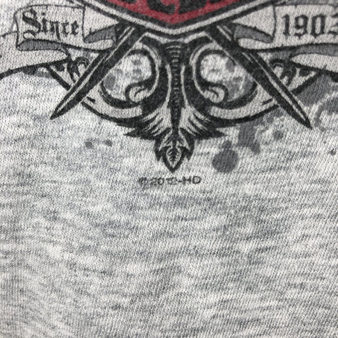Harley-Davidson V-neck motorcycle bike T-shirt for women, size L cotton gray type Vintage Second Hand