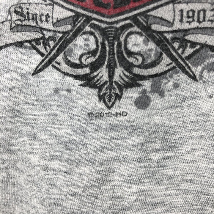 Harley-Davidson V-neck motorcycle bike T-shirt for women, size L cotton gray type Vintage Second Hand