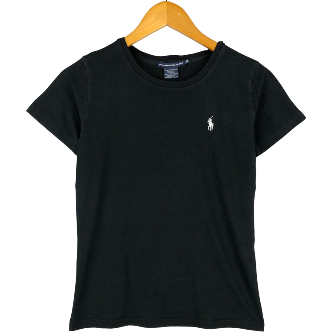 Ralph Lauren RALPH LAUREN SPORT Short Sleeve Logo T-Shirt, Women's Size M cotton black type Vintage Second Hand
