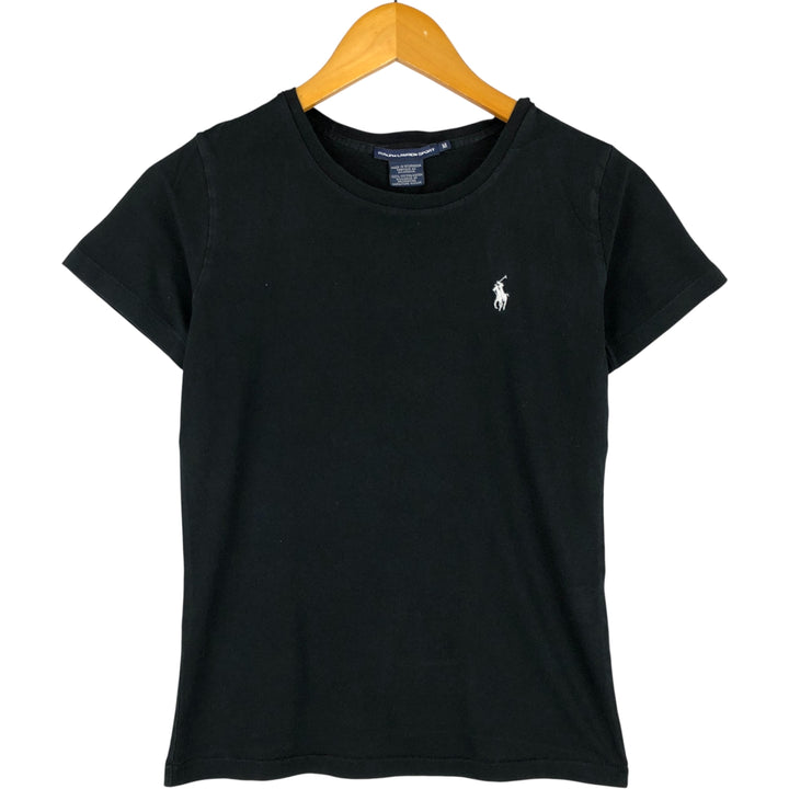 Ralph Lauren RALPH LAUREN SPORT Short Sleeve Logo T-Shirt, Women's Size M cotton black type Vintage Second Hand