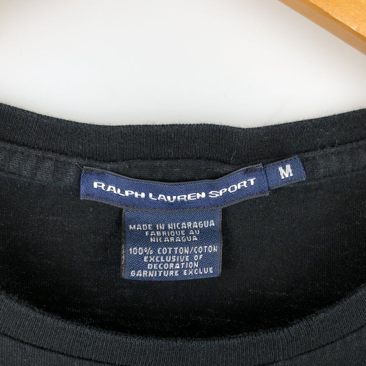 Ralph Lauren RALPH LAUREN SPORT Short Sleeve Logo T-Shirt, Women's Size M cotton black type Vintage Second Hand