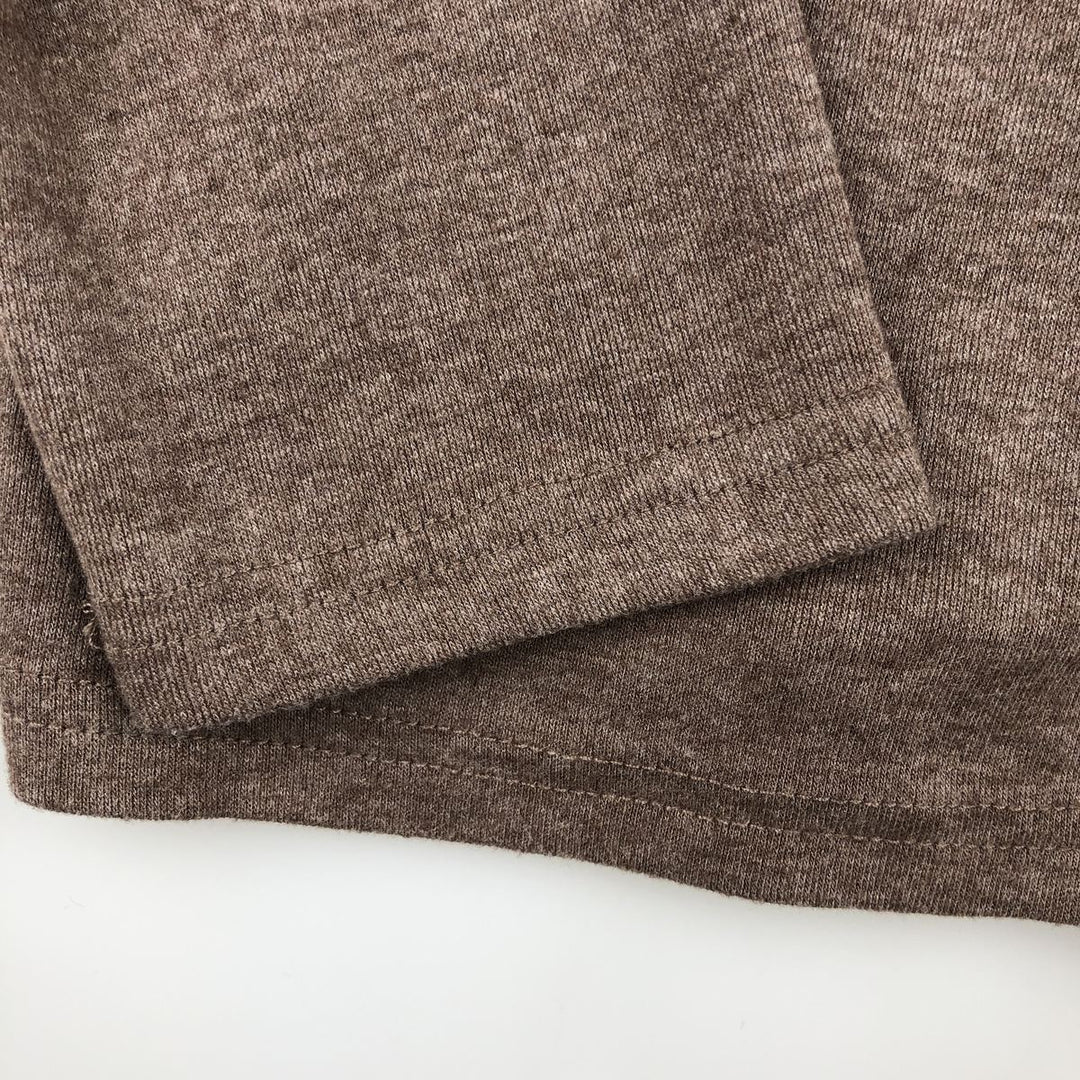 V-neck long T-shirt, women's size S polyester brown type Vintage Second Hand