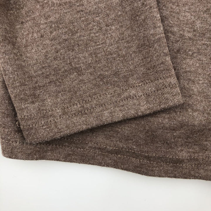 V-neck long T-shirt, women's size S polyester brown type Vintage Second Hand