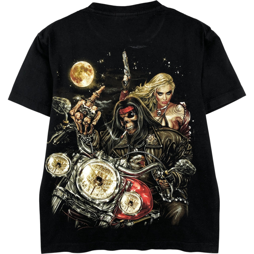 Jay's Rock Skull Pattern Large Print T-Shirt, Men's Size Small cotton black type Vintage Second Hand