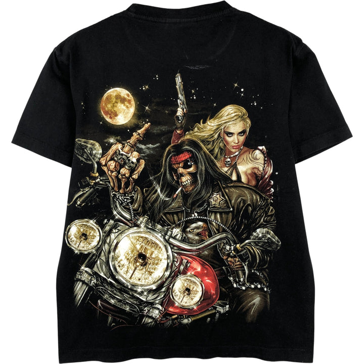 Jay's Rock Skull Pattern Large Print T-Shirt, Men's Size Small cotton black type Vintage Second Hand