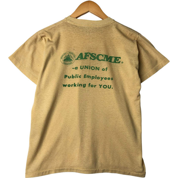 ~90'S Vintage Printed T-shirt, Men's S size unclear yellow type Vintage Second Hand