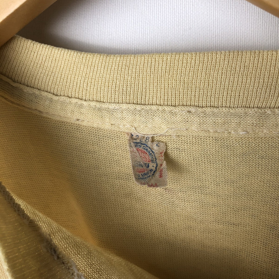 ~90'S Vintage Printed T-shirt, Men's S size unclear yellow type Vintage Second Hand