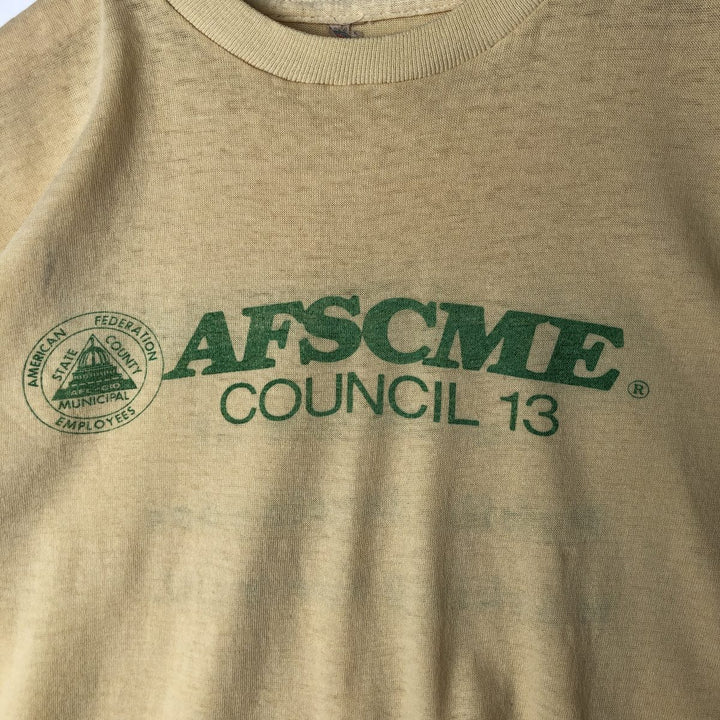 ~90'S Vintage Printed T-shirt, Men's S size unclear yellow type Vintage Second Hand