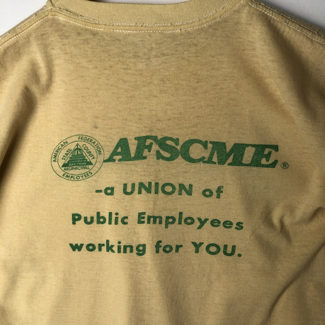 ~90'S Vintage Printed T-shirt, Men's S size unclear yellow type Vintage Second Hand