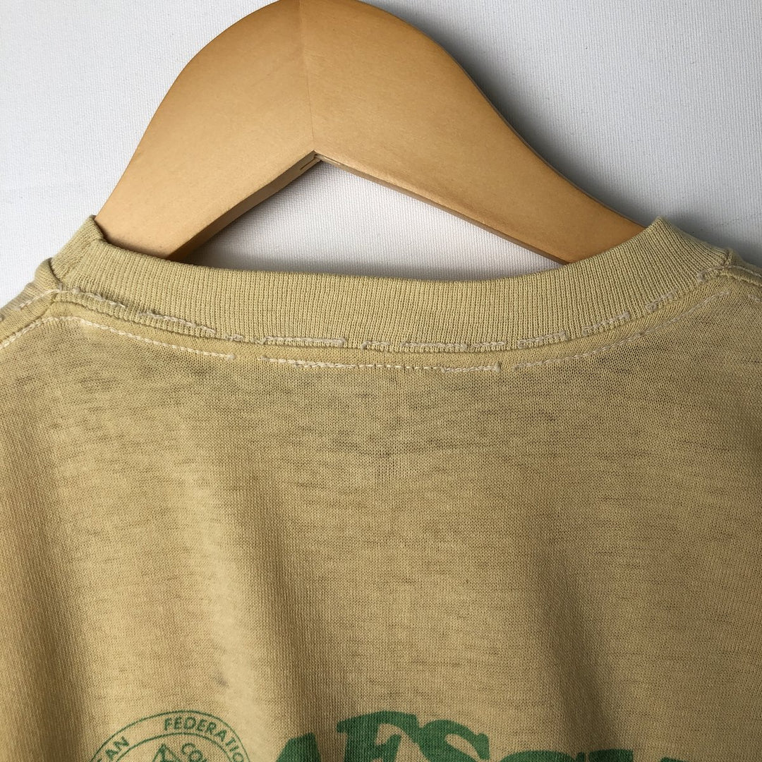 ~90'S Vintage Printed T-shirt, Men's S size unclear yellow type Vintage Second Hand
