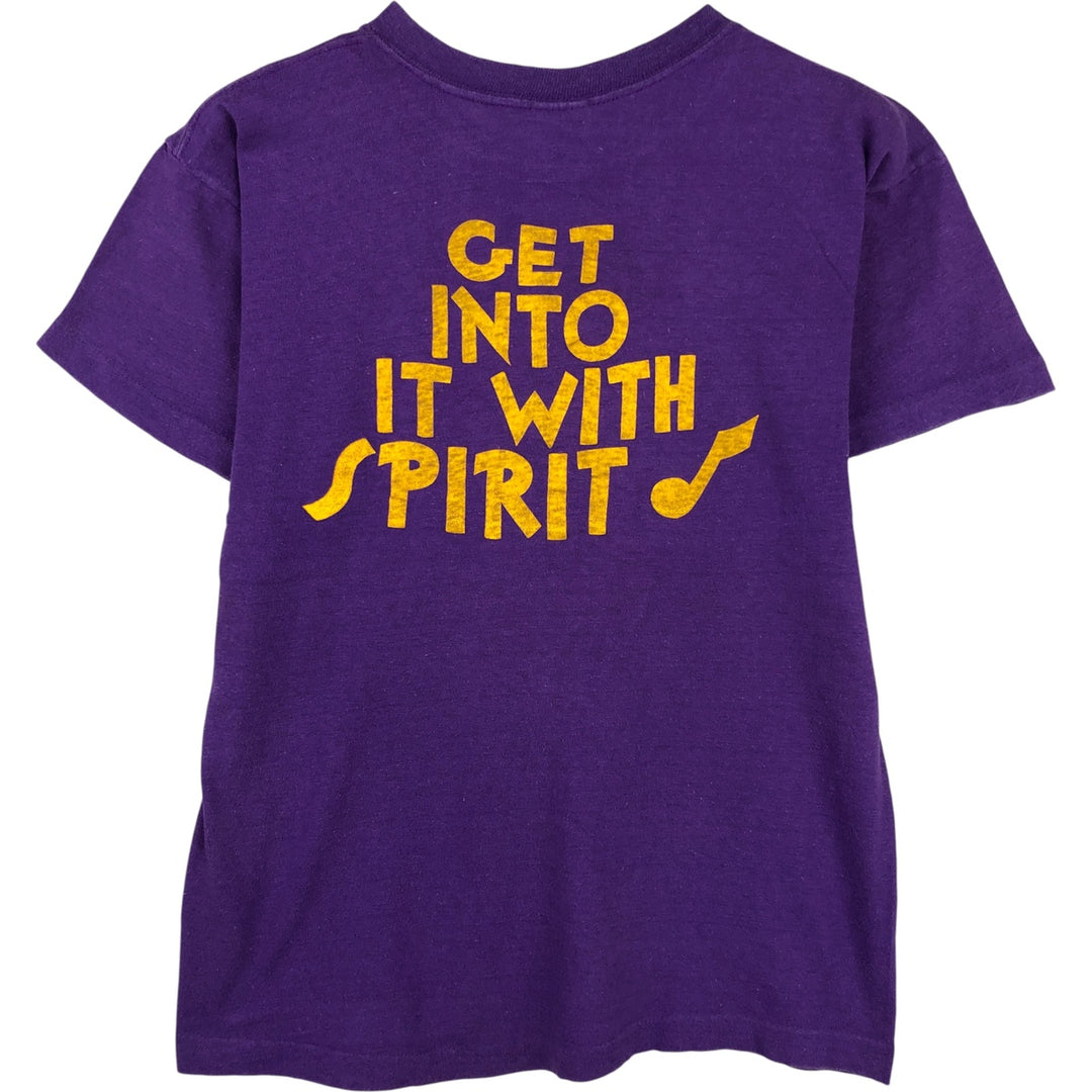 Vintage 1970'S Champion Bar Tag Print T-Shirt, Made in USA, Women's Size Medium cotton purple type Vintage Second Hand