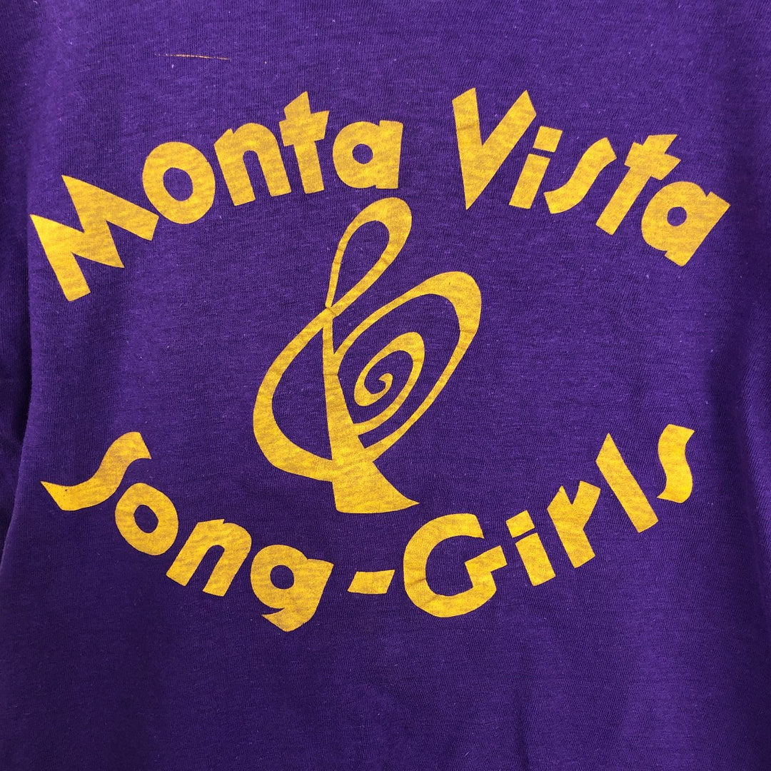 Vintage 1970'S Champion Bar Tag Print T-Shirt, Made in USA, Women's Size Medium cotton purple type Vintage Second Hand