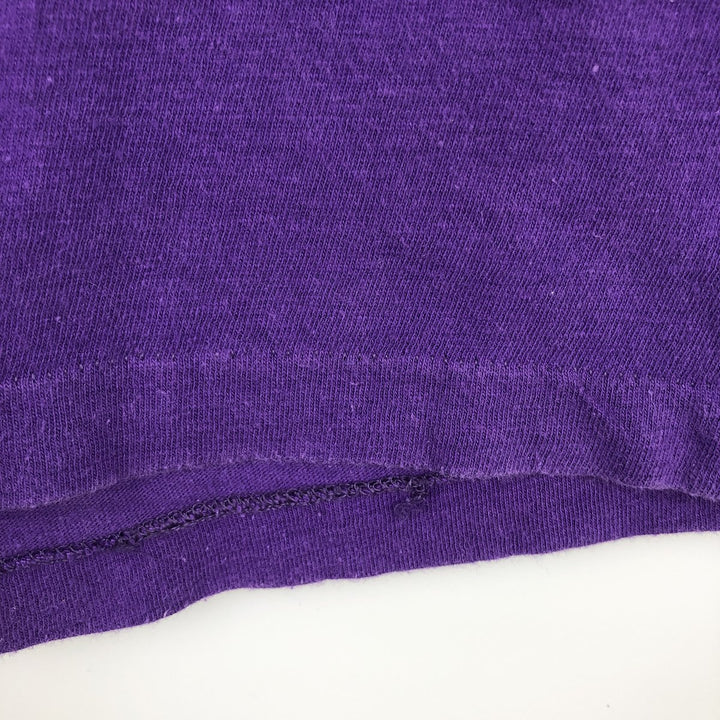 Vintage 1970'S Champion Bar Tag Print T-Shirt, Made in USA, Women's Size Medium cotton purple type Vintage Second Hand