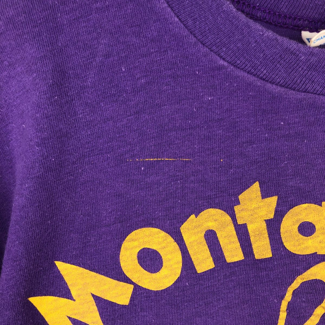 Vintage 1970'S Champion Bar Tag Print T-Shirt, Made in USA, Women's Size Medium cotton purple type Vintage Second Hand