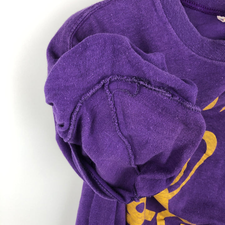 Vintage 1970'S Champion Bar Tag Print T-Shirt, Made in USA, Women's Size Medium cotton purple type Vintage Second Hand