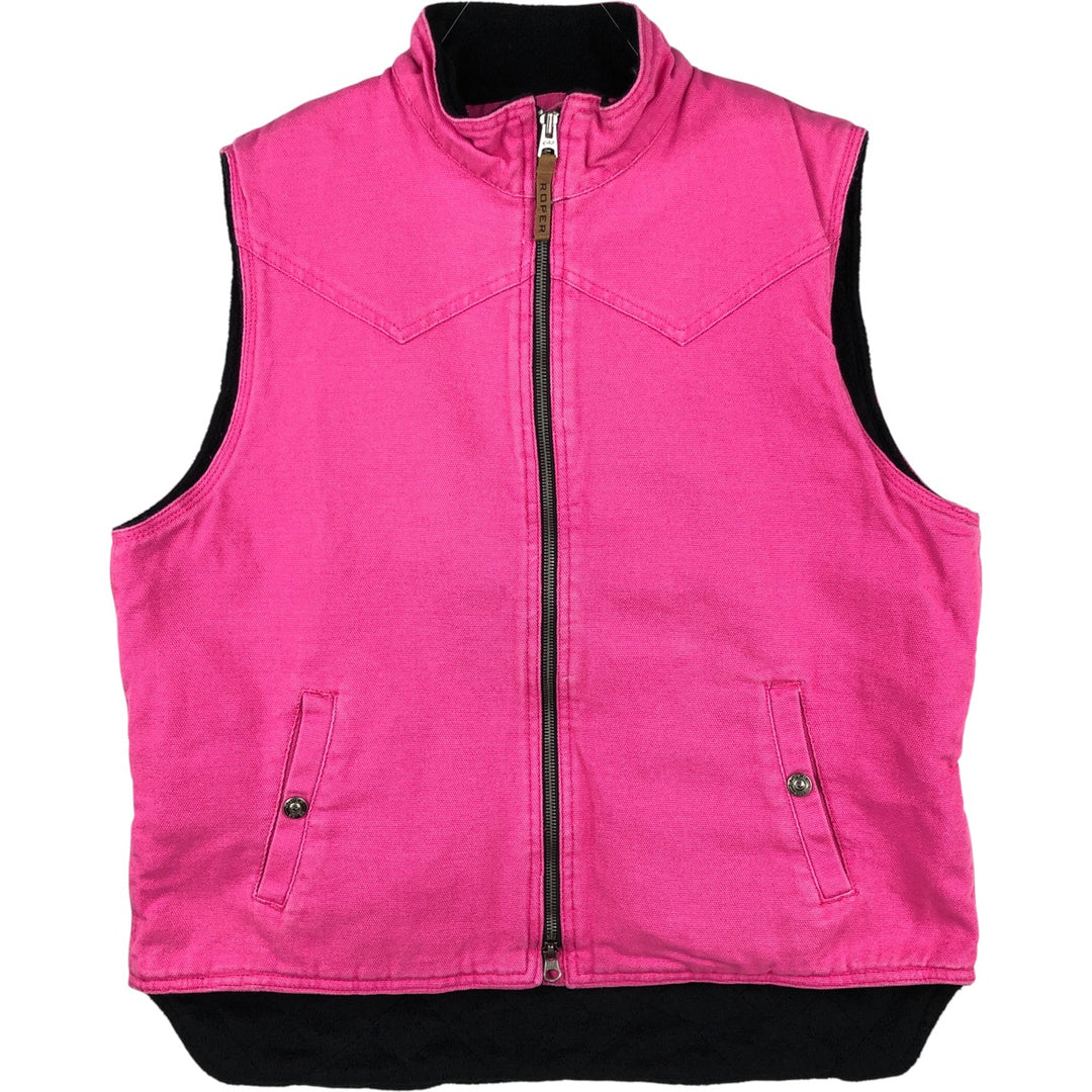 ROPER Duck Padded Vest, Women's Size L cotton pink type Vintage Second Hand