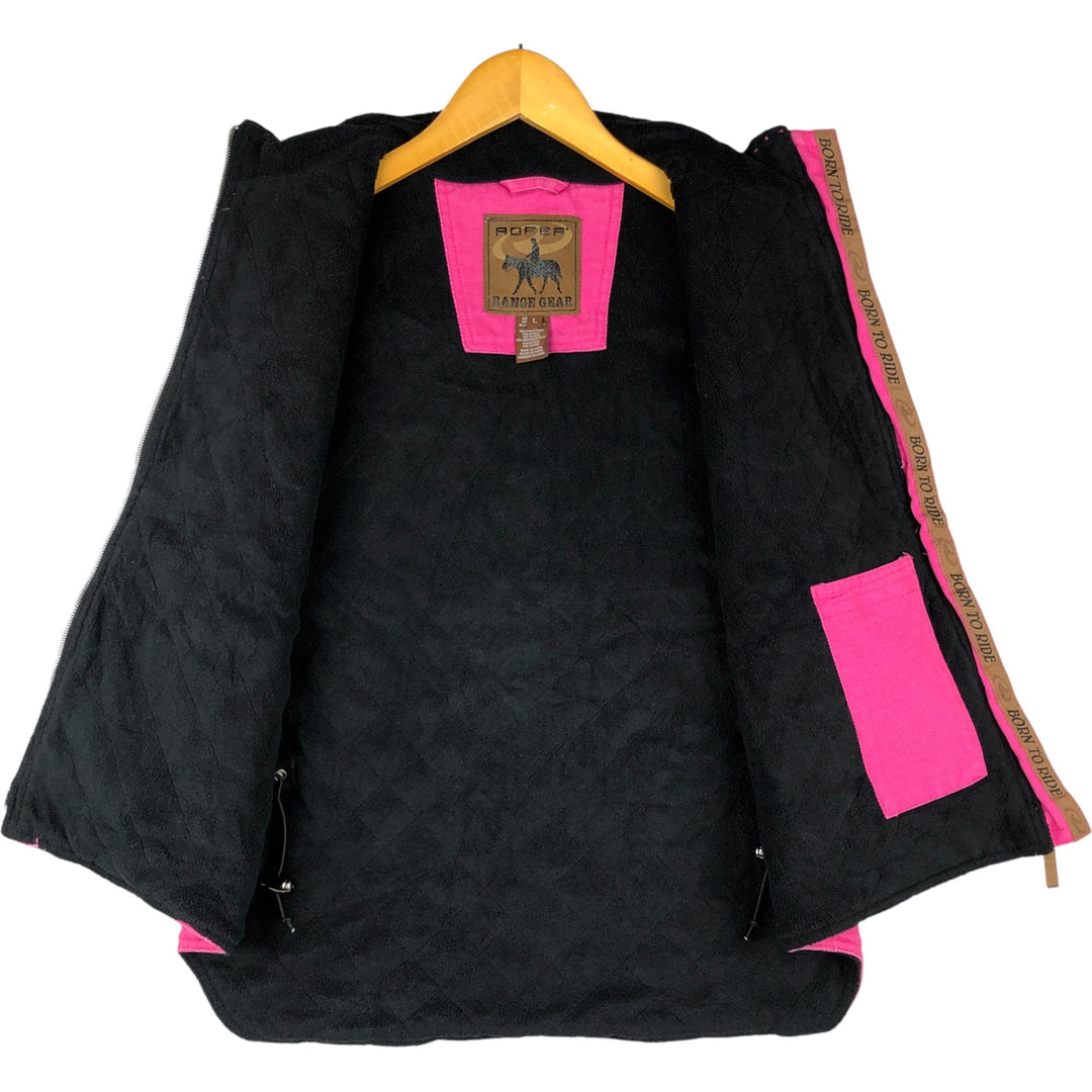 ROPER Duck Padded Vest, Women's Size L cotton pink type Vintage Second Hand