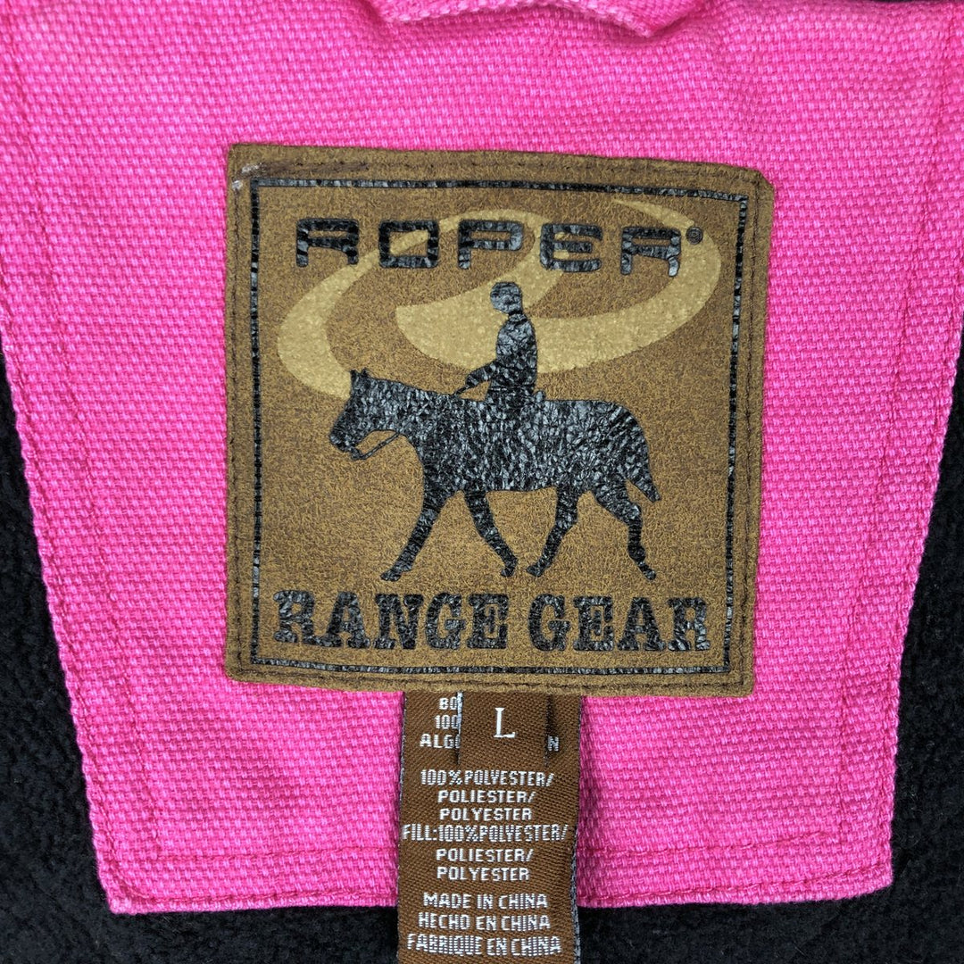 ROPER Duck Padded Vest, Women's Size L cotton pink type Vintage Second Hand